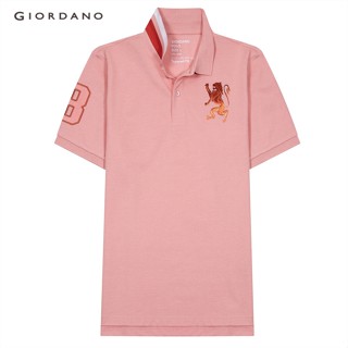 GIORDANO เสื้อโปโลผู้ชาย ปักสิงโต - Mens 3D Lion Polo 01011222