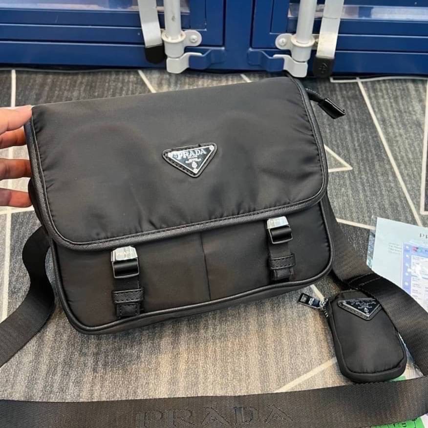 Prada Nylon & Saffiano Leather Shoulder Bag Shopee Thailand