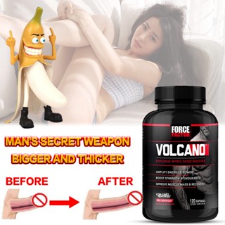 Force Facto Volcano Mens Pre-Workout Nitric Oxide Supplement, 60/120 Capsules, อาหารเสริมท่านชาย