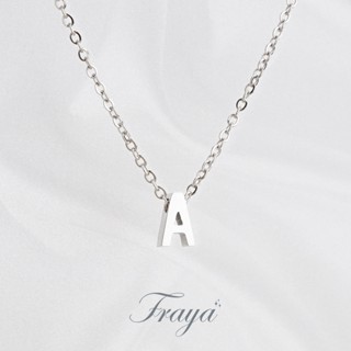 Fraya สร้อยคอตัวอักษร สีเงิน ตัวพิมพ์ใหญ่ A-M สแตนเลส เลือกความยาว DIY มินิมอล ไม่ลอกไม่ดำ ลงทะเล โดนน้ำหอมได้
