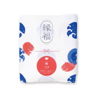 (05582) Towel Enfuku - ผ้าขนหนู ผ้าขนหนูนำโชค ผ้าเช็ดตัว ลายปลาไท่ (鯛 Tai)