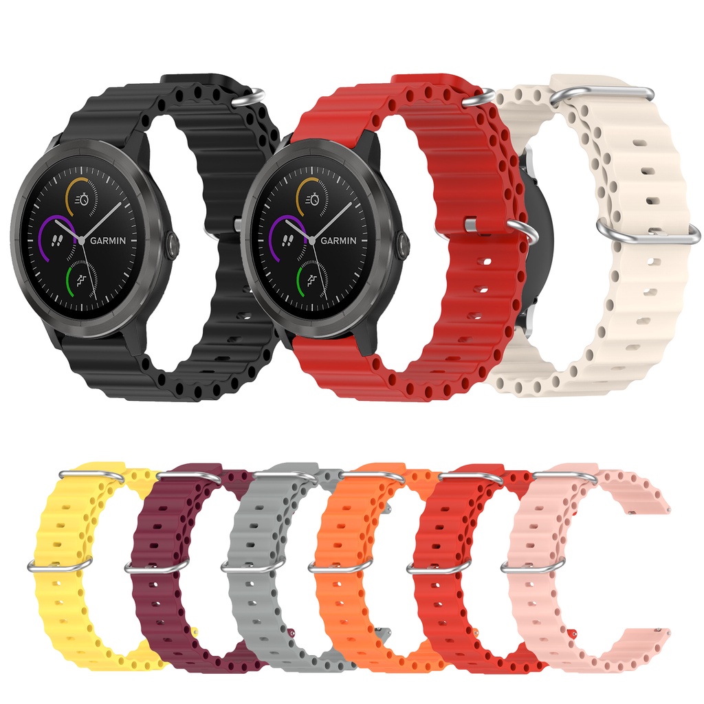 สายนาฬิกาข้อมือซิลิโคน อุปกรณ์เสริม สําหรับ Garmin Vivoactive 3 5 6 Active 5 Forerunner 265 255 245 645 55 158 165 70 170 570 42mm