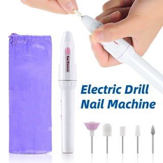 Electric Drill Nail Machine Polisher Grinder Manicure  เครื่องขัดเล็บไฟฟ้า พร้อมดอกสว่าน 5 ชิ้น