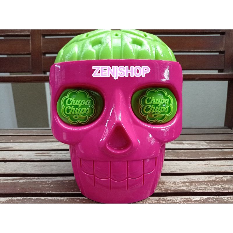 ⛄ Chupa Chups 3D Skull 🎄 หัวกะโหลกชมพูใหญ่ พร้อมส่ง