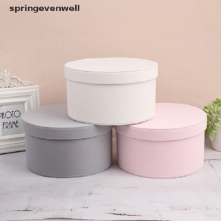 [springevenwell] กล่องดอกไม้ ผ้าสักหลาด ทรงกลม สําหรับใส่ของขวัญ 1 ชิ้น