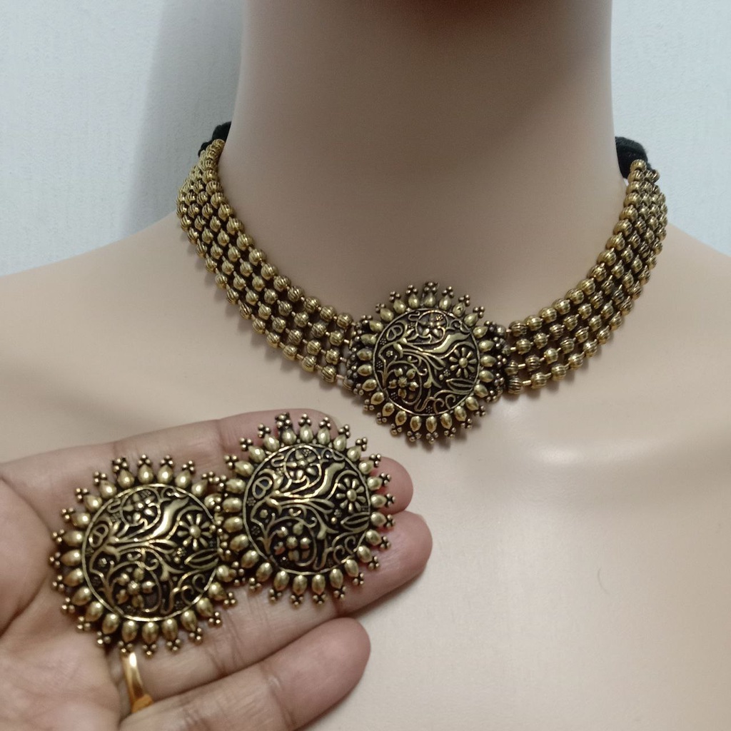 ชุดโชคเกอร์/ ชุดโชคเกอร์ Oxidized / ชุดโชคเกอร์ Boutique Collection / เค้นคออินเดีย