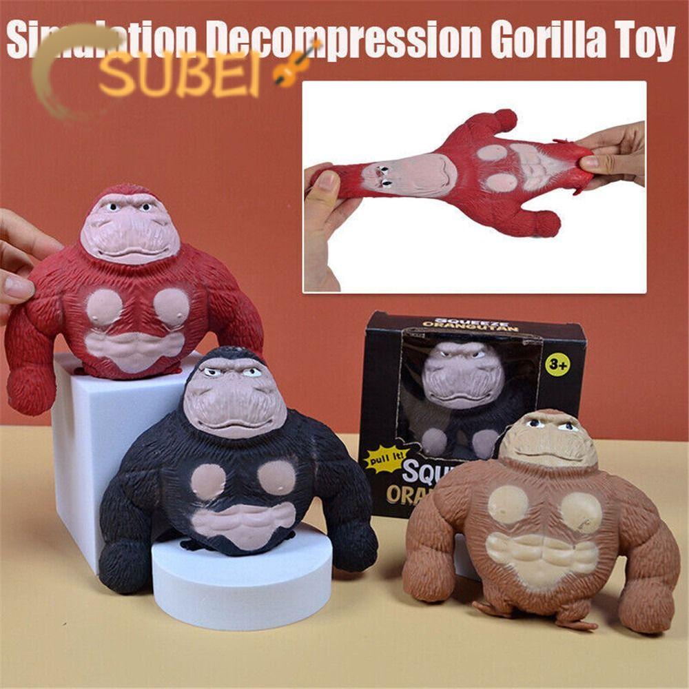 SUKAA Gorilla Toy Fun Gorilla Ape Stretch Antistress Squeeze Toy