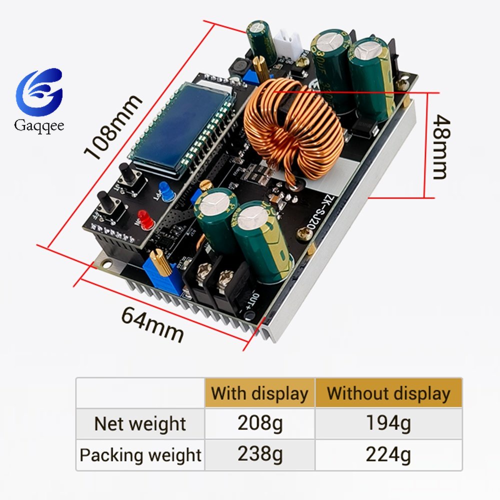 GAQQEE ZK-SJ20 พลังงานสูง 300W 7-80V ถึง 1.4-79V 20A Boost/buck แหล่งจ่ายไฟโมดูลพลังงานแสงอาทิตย์ MP