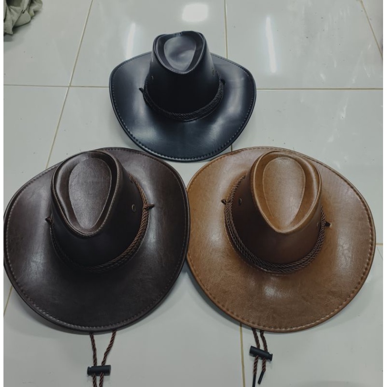 หมวกคาวบอยหนังเทียมพร้อมส่งค่ะ มีราคาส่งค่ะ ราคาถูก