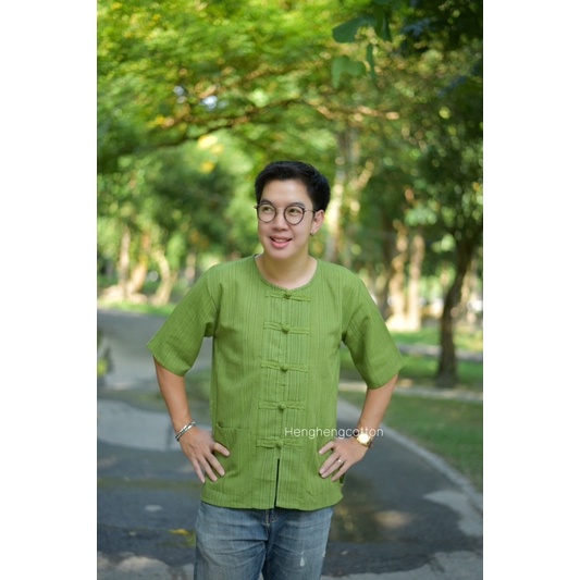 😎เสื้อผ้าฝ้ายพิ้นเมืองผู้ชายใส่ทำงานทรงม่อฮ่อม 💯 - รูปที่ 3