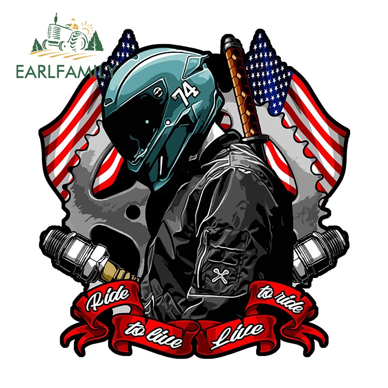EARLFAMILY 13 ซม.Riderธงรถสติกเกอร์รถจักรยานยนต์กันชนWindowsไวนิลครีมกันแดดDecalแฟชั่นScratch-Proofรถจัดแต่งทรงผม