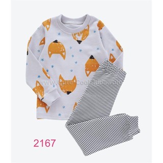 L-PJB-2167 ชุดนอนเด็กผู้ชาย สีเทา ลายจิ้งจอก Size-120 (5-6Y)