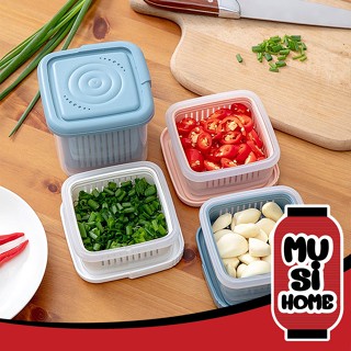 Musihome กล่องถนอมอาหาร  กระปุกเก็บผัก กล่องอาหาร ผักสด กล่องใส่ของในครัว เครื่องครัว V1 กระปุกเก็บอาหาร