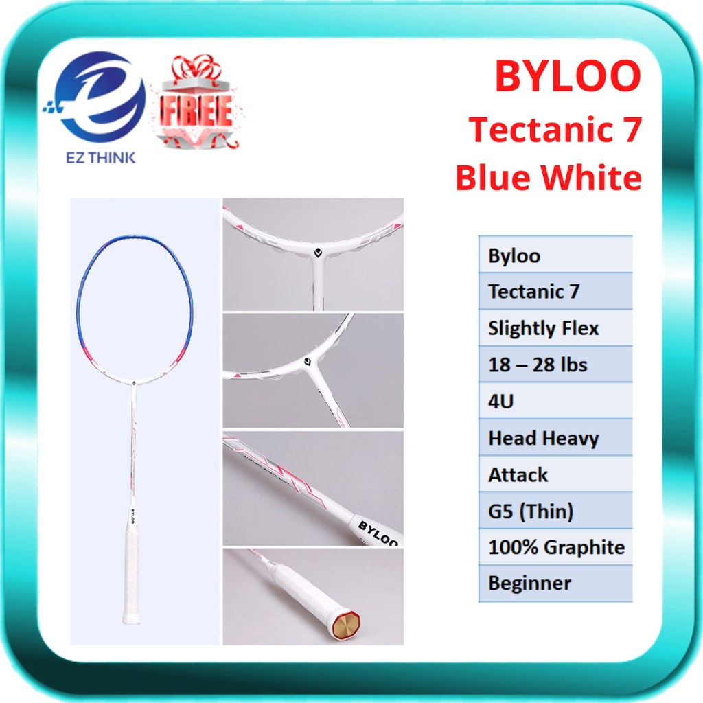 Byloo Badminton Racquet Tectanic 7 Unstrung Racket EZ