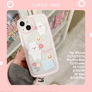 [พร้อมส่ง] เคสโทรศัพท์มือถือ ซิลิโคน ลายดอกไม้ พร้อมสายคล้องข้อมือ สําหรับ iPhone 14 13 12 11 PROMAX XS XR XSMAX SE2020 6 7 8PLUS MINI