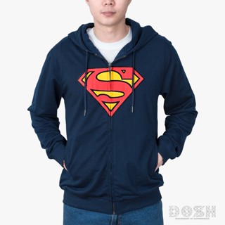 DOSH MEN JACKET HOODIE SUPERMAN เสื้อแจ็คเก็ตฮู้ด  DSMJ5011-NV