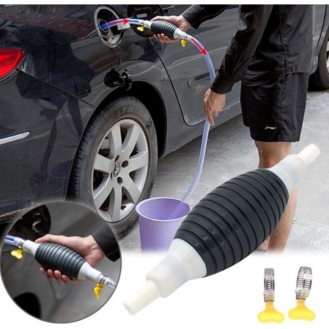 เครื่องดูดน้ำมันแบบใช้มือดูด(NEW ที่กดสีดำ) ท่อดูดน้ำ ปั๊มมือบีบ สายยางดูดน้ำมัน สายดู