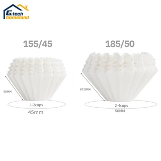 Wave Paper Filter กระดาษดริปกาแฟ กระดาษกรองกาแฟ ฟิลเตอร์ ขาว 155/185 (100ชิ้น)