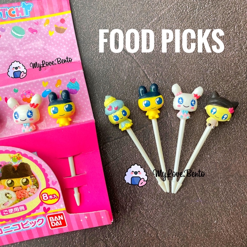 เบนโตะ Picks Tamagotchi Picks ตกแต่งสําหรับกล่องอาหารกลางวันสําหรับเด็ก