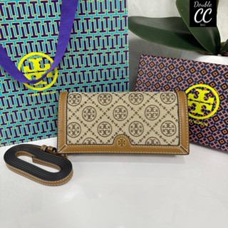 (แท้ 💯%‼ from Factory) T MONOGRAM JACQUARD CHAIN WALLET