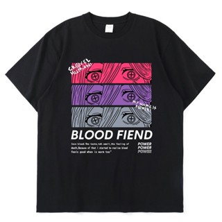 เสื้อเบลาส์ [S-5XL]เสื้อยืดแขนสั้น พิมพ์ลายกราฟฟิค Chainsaw Man Power Blood Fiend สไตล์ฮาราจูกุ สตรีท สําหรับผู้ชาย_54