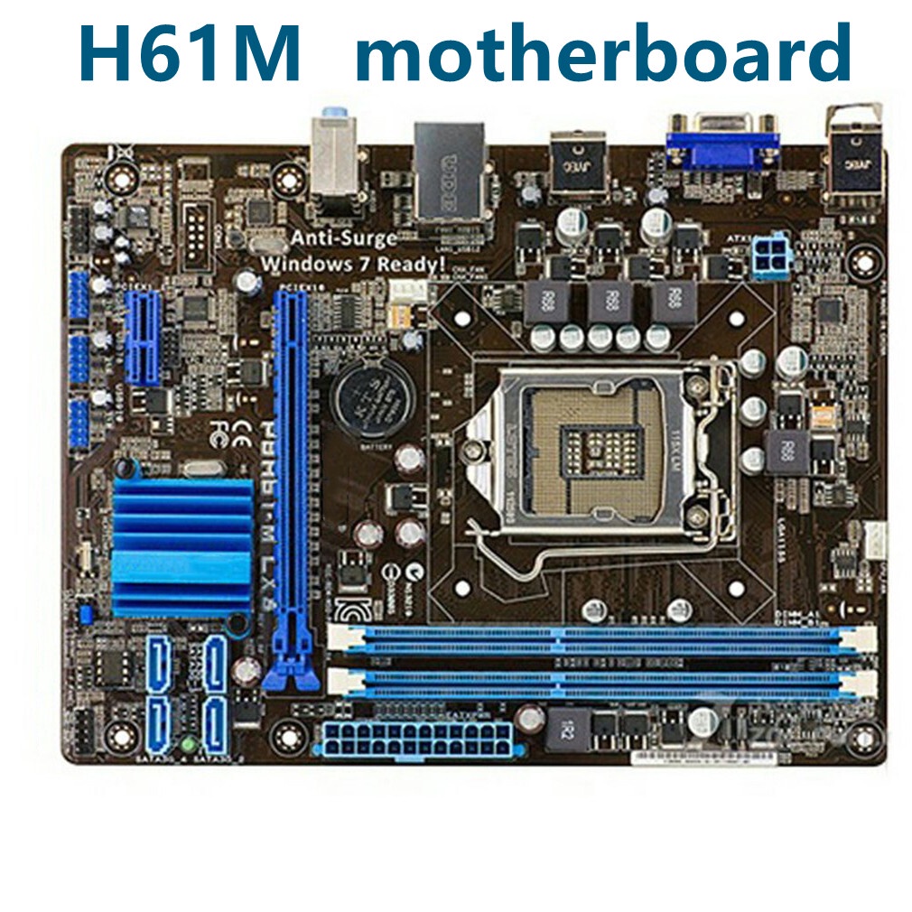 เมนบอร์ด H61 P8H61-M LX3 PLUS LGA1155 H61M -E K C D I7 I5 I3 in CPU 16G DDR3 PCI-E 2.0 VGA