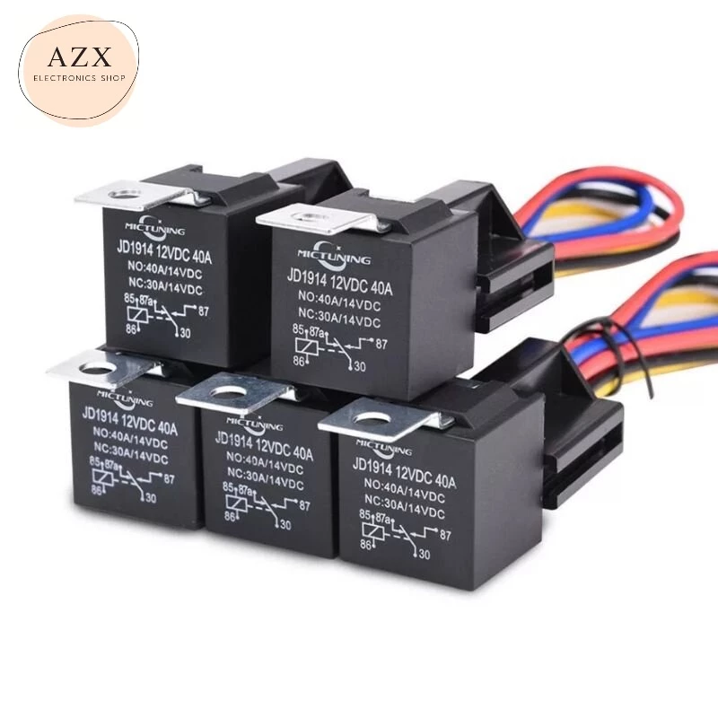 ร้าน ใน กทม รีเลย์ พร้อมปล๊กกันน้ำ รีเลย์รถยนต์ รีเลย์12 V/24 V และสายรัด Heavy Duty 5-Pin SPDT รีเลย์ยานยนต์40 A