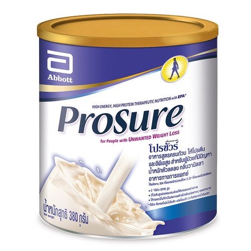 Prosure Vanilla โปรชัวร์ อาหารทางการแพทย์ ให้โปรตีนและอีพีเอสูง ชนิดผง กลิ่นวานิลลา ขนาด 380 กรัม 19764