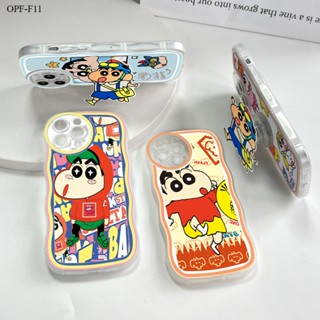 【ฟรี ที่วางโทรศัพท์】OPPO F11 F9 F7 F5 F1S Youth Pro เคสออปโป้ สำหรับ Soft TPU Clear Case การ์ตูน Crayon Shin เคส เคสโทรศัพท์ เคสมือถือ เคสนิ่ม Big Wave Shockproof Cover