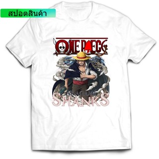 เสื้อยืดแขนสั้นลําลอง ผ้าฝ้าย 100% พิมพ์ลายกราฟฟิค One Piece Akagami Shanks พรีเมี่ยมเสื้อยืด _21