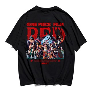 ญี่ปุ่น Mnst | Tshirt | Kaos  Anime | Black | One Piece Film RED_32