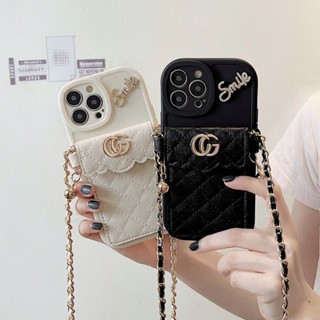 เคสโทรศัพท์มือถือ กันตก พร้อมช่องใส่บัตร และสายคล้อง กระเป๋าสตางค์ สําหรับ iPhone 13 14 12 11 Pro Max Mini XS XR X 5 5S 6 8 7 14 Plus SE 2020