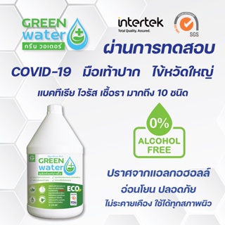 น้ำยาฆ่าเชื้อ Green water กรดไฮโปคลอรัส *Food grade* ขนาด 3800 ml. HOCl ฆ่าเชื้อโคโรน่าไวรัสได้