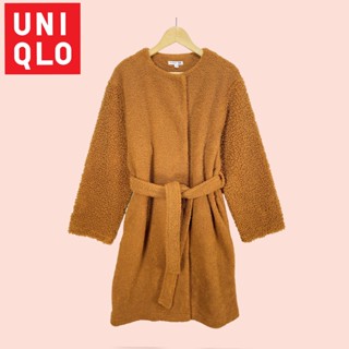 เสื้อโอเวอร์โค้ช UNIQLO ผ้าขนหมีอย่างดี  เสื้อโค้ชยาวทรงสวยน่ารักมากขนสวยมาก ผ้าสวย กระดุมหน้า กระเป๋า2ข้าง