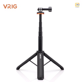 Vrig TP-08 ขาตั้งกล้องอลูมิเนียมอัลลอยด์ 51 ซม. 20.1 นิ้ว สําหรับกล้องกีฬา ความสูง แบบเปลี่ยน สําหรับ GoPro 11/10/9 Vlog สตรีมมิ่ง ถ่ายทอดสด เซลฟี่ บันทึกวิดีโอ