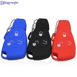 Jmgkei11hmnhaf90 jingyuqin เคสรีโมตกุญแจ ซิลิโคน 3 ปุ่ม สําหรับ Mercedes Benz B C E ML S CLK CL Fob