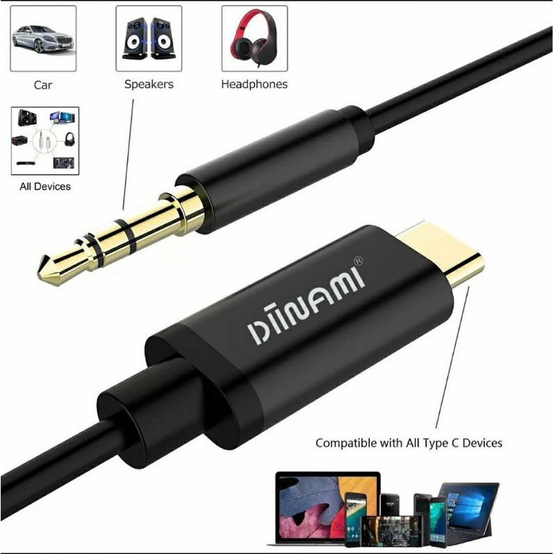 DINAMI สาย Usb Type C/Lightning to Aux 3.5 มม. ตัวผู้