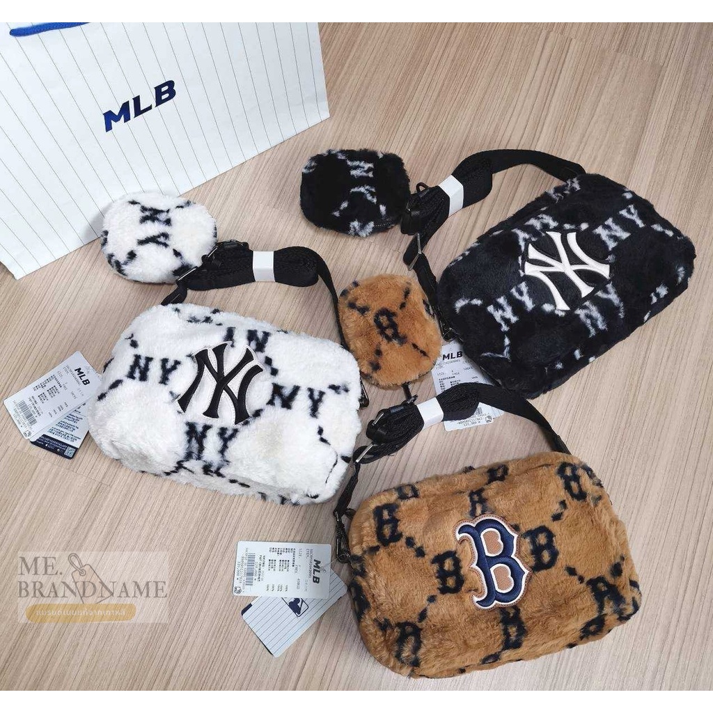 ของแท้ 💯% MLB Dia Monogram Fur Bag กระเป๋าขนเฟอร์ ขนนุ่มนิ่ม