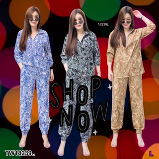 TW18239 Set 2ชิ้น#สาวอวบ เสื้อแขนยาว