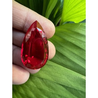 Lab Ruby pear 18x35mm- 55cts RUBY พลอย อัด 55 กะรัต(CARATS) พลอย ขนาด 18X35 มิล ( MM)