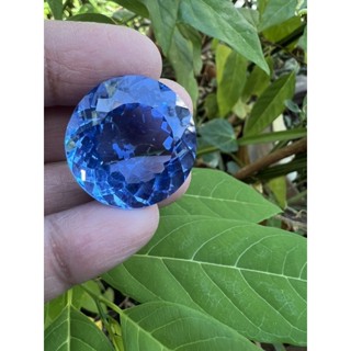 Lab Blue Topaz Round 20mm- 50cts