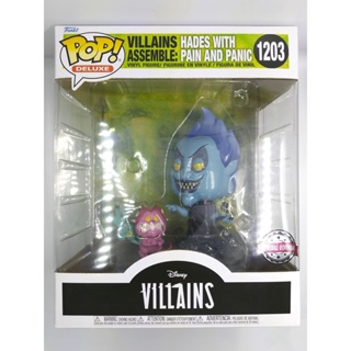 Funko Pop Disney Villains - Hades with Pain and Panic [6 นิ้ว] #1203 (กล่องมีตำหนินิดหน่อย)