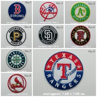 ฺBaseball ตัวรีดติดเสื้อ กีฬา อเมริกันฟุตบอล ทีม MLB ตกแต่งเสื้อผ้า หมวก กระเป๋า Embroidered Iron On