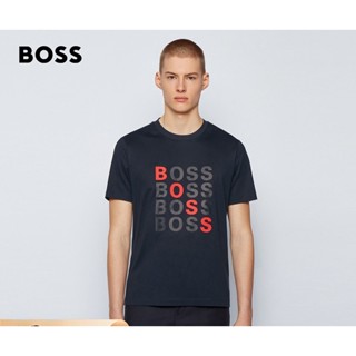 เสื้อยืด ผ้าฝ้าย พิมพ์ลายโลโก้ BUSS สําหรับผู้ชาย