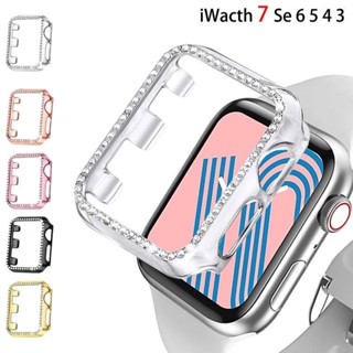 เคสนาฬิกาข้อมือ ประดับเพชร สําหรับ Apple Watch Series 8 7 6 5 4 3 2 1 SE SE2 iWatch 45 มม. 41 มม. 44 มม. 42 มม. 40 มม. 38 มม.