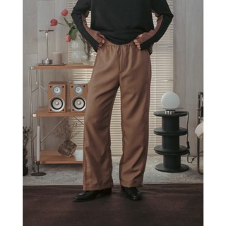 FW22/09 Contrast Wide-Leg Track Pants in Brown | กางเกงขายาว ดีเทลสลับผ้าด้านข้าง สีน้ำตาล