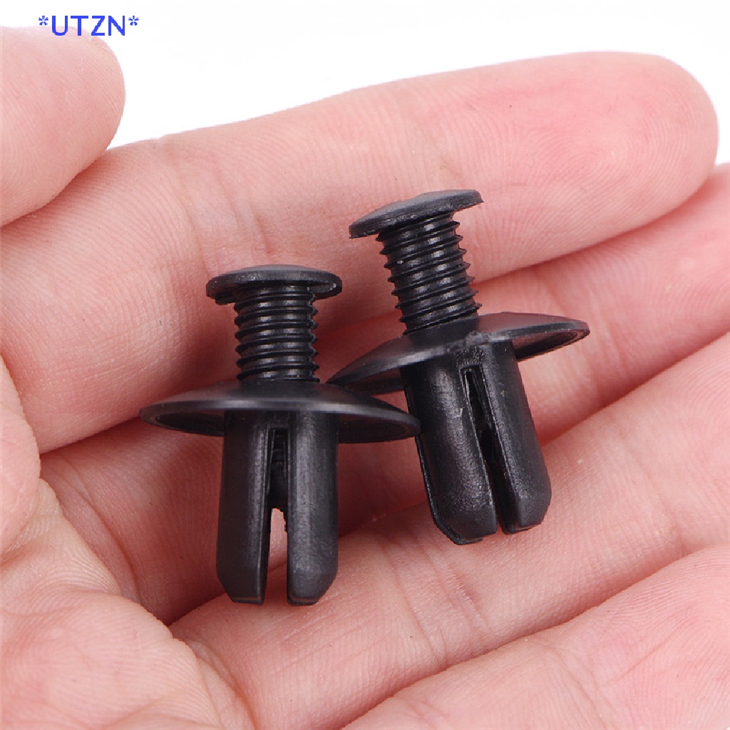Utzn> ใหม่ คลิปพลาสติก สีดํา 8 มม. สําหรับยึดกันชนรถยนต์ 50 ชิ้น