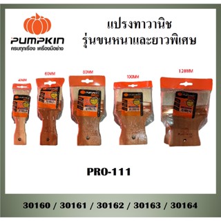 PUMPKIN แปรงทาวานิช แปรงทาสี รุ่นขนหนาและยาวพิเศษ PRO-111 ขนาด 40-120 mm. ขนแปรงนุ่ม ละเอียด ด้ามจับหนา มีความแข็ง