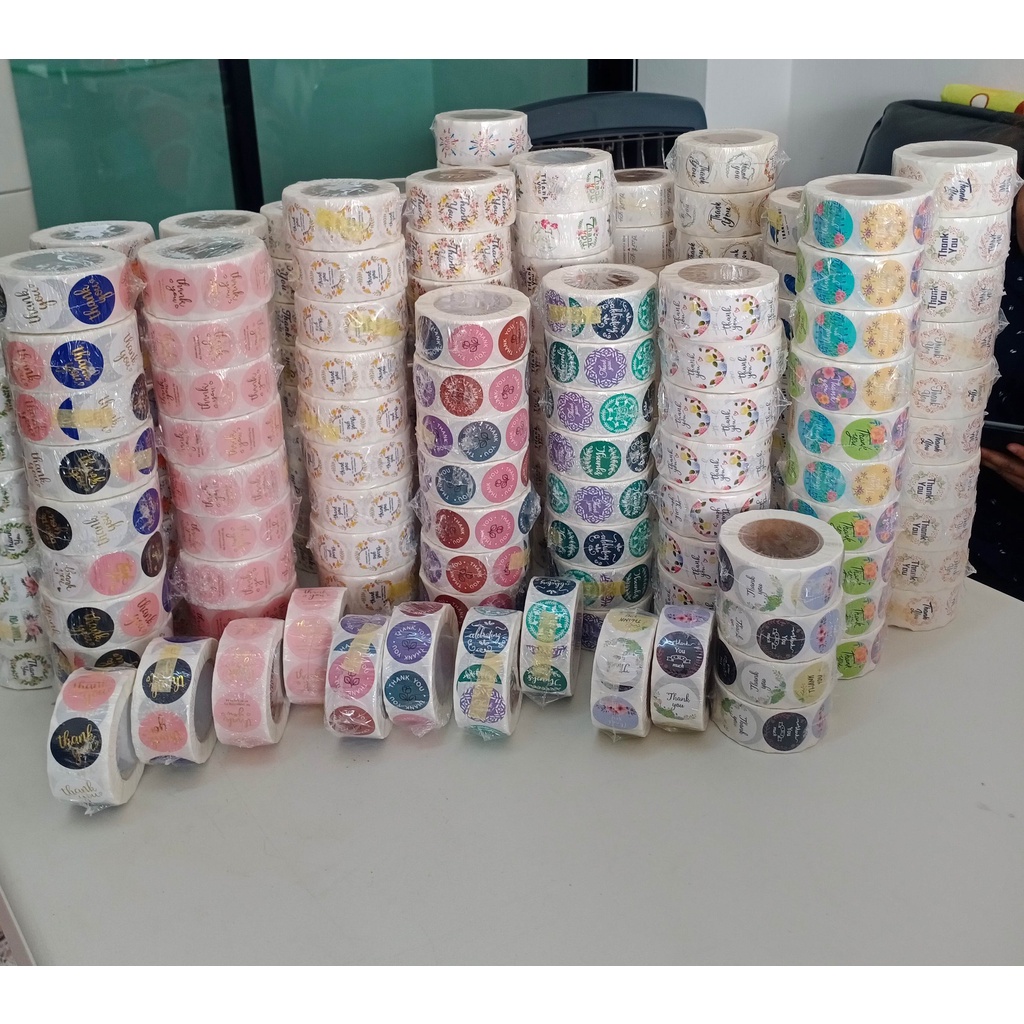 สติ๊กเกอร์ Thank You 1 ม้วน 500 ดวง (พร้อมส่ง)