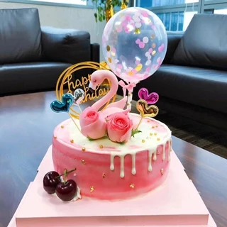 ร้านไทย ส่งเร็ว🌈 ป้ายปักเค้กลายการ์ตูน ป้ายอะคริลิค HBD ป้ายปักเค้ก Happy Birthday อุปกรณ์ตกแต่งเค้ก